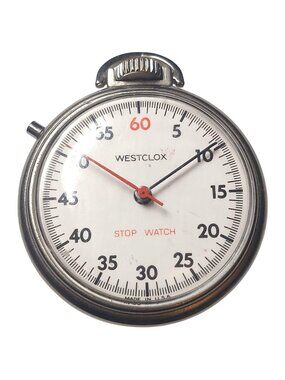 Vintage Westclox Stop Watch Mechanical Wind Up Pocket Made in USA Working 50mm